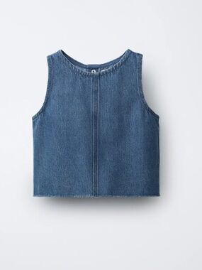 Zara Denim Tank Top in Medium Blue